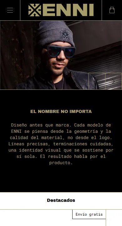 Versión móvil de la tienda de ENNI
